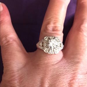 925 DQCZ Diamonique Size 8 Statement Ring.